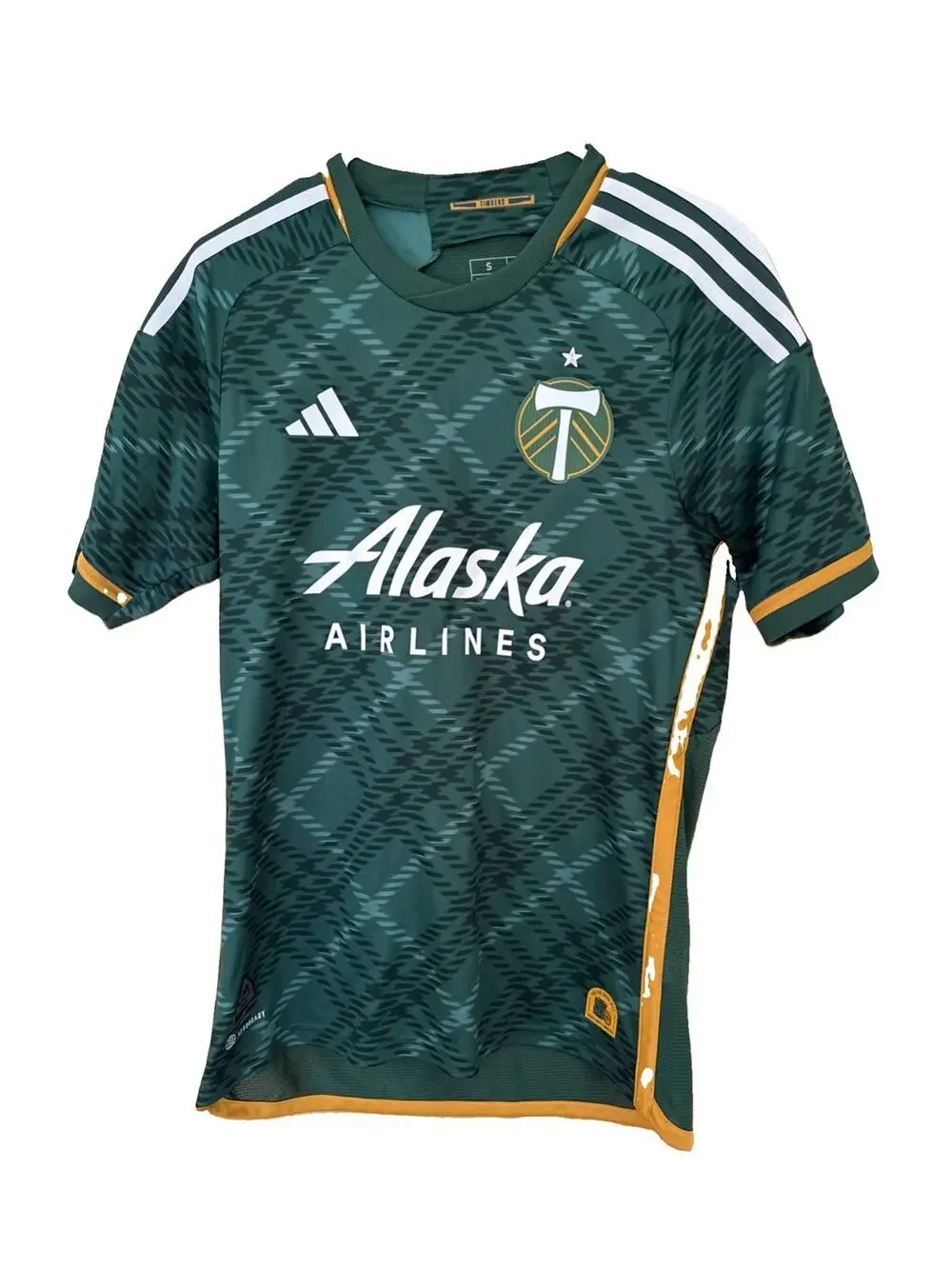 Adidas Portland Timbers Jersey Mens Small S Green 2023/24 Home Plaid Soccer